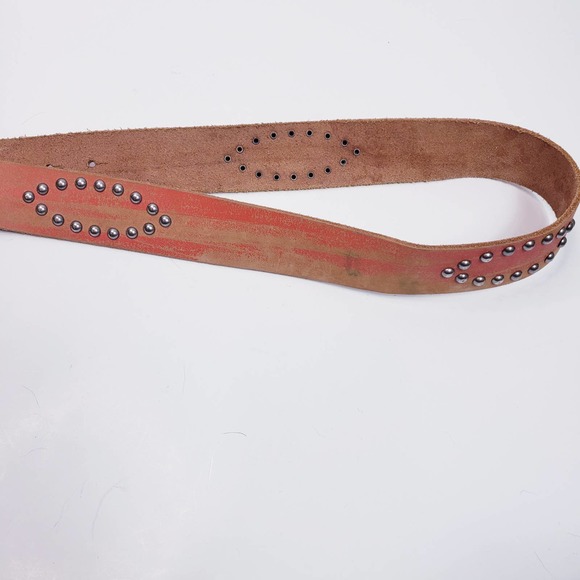 Texas Western Style Belt - Red and Silver - Picture 2 of 4